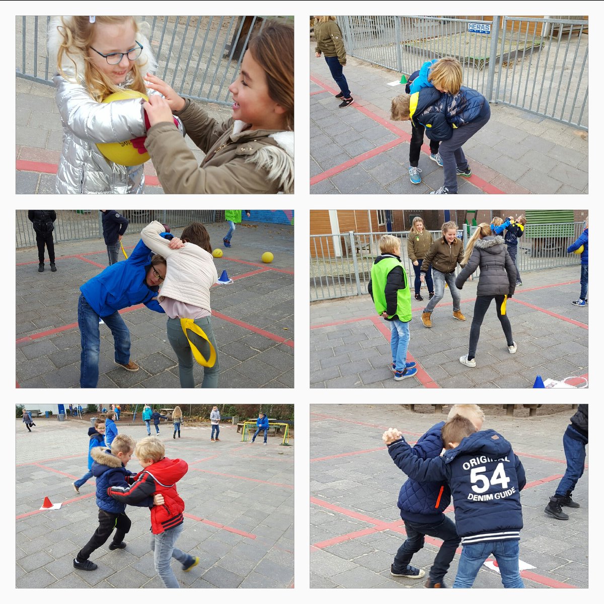Geïnspireerd door @Rieke_BW hebben we stoeien gedaan op het plein van de <a href="/KZSchool/">Kerst Zwartschool</a>. Kids houden goed rekening met elkaar! @BeweegWijs #rood