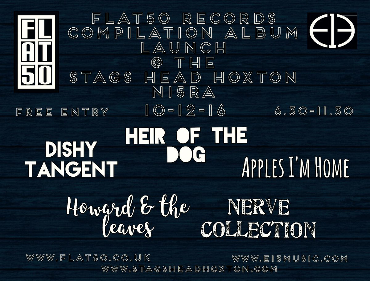 flat50arts's tweet photo. #compilation #album #launch Dec10th with @DishyTangent @apples_im_home @THENCLONDON &amp; @heirofthedoguk #livemusic https://t.co/9iqloZuQYu 😎🎸🎤 https://t.co/69osMKLdhs