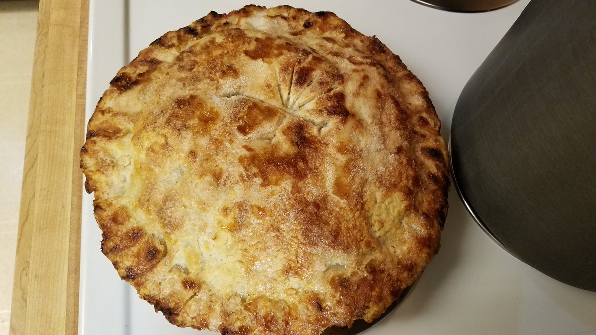 Aaron_Carpenter's tweet photo. The making of the #RhubarbPie. Suck it, #Rhupocalypse, you won't ruin this #Thanksgiving! We're living in a #Rhutopia!!!! https://t.co/bWQkfDgaNT