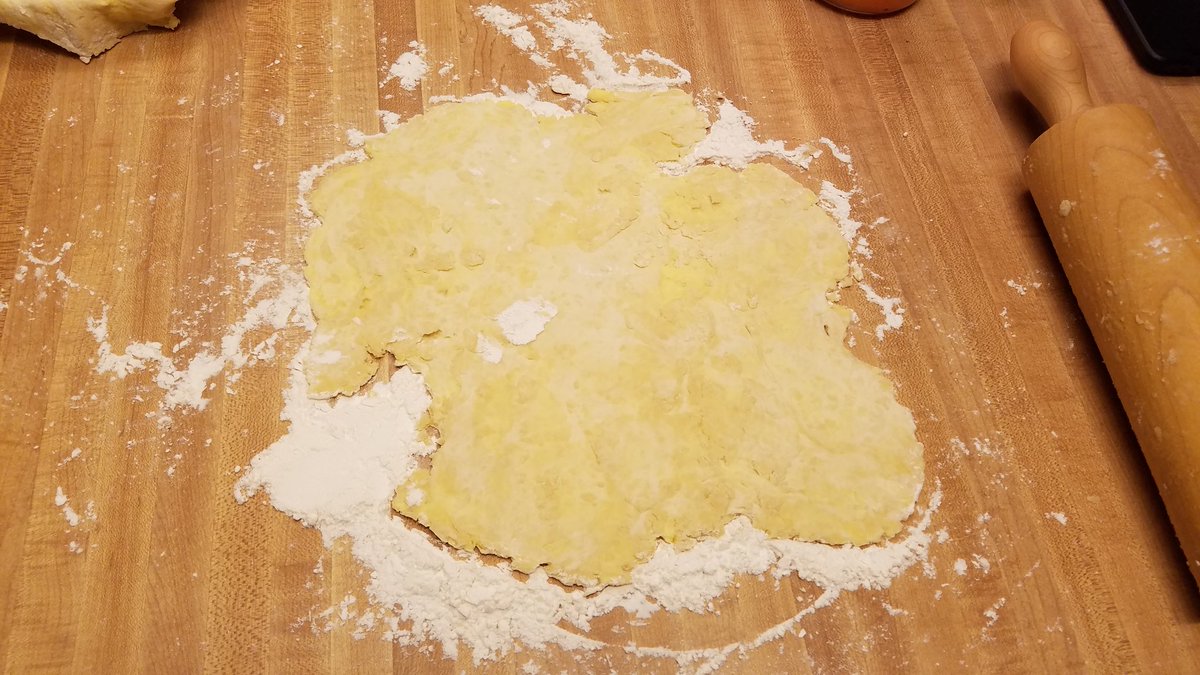 Aaron_Carpenter's tweet photo. The making of the #RhubarbPie. Suck it, #Rhupocalypse, you won't ruin this #Thanksgiving! We're living in a #Rhutopia!!!! https://t.co/bWQkfDgaNT
