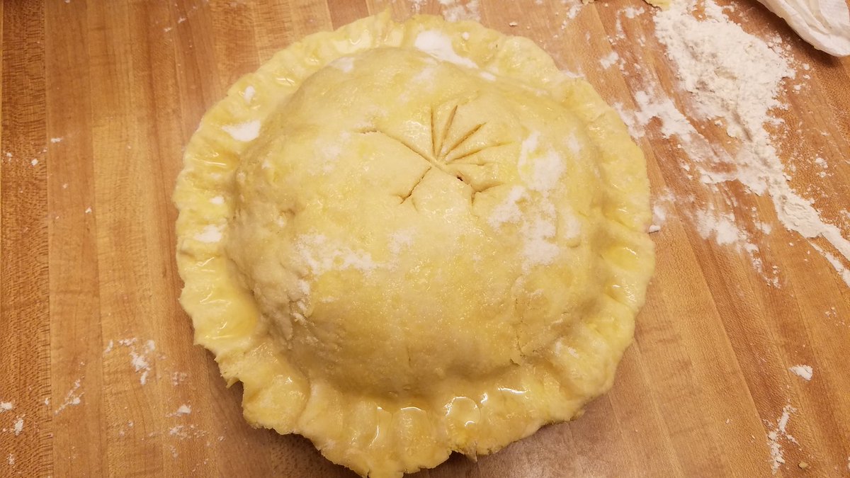 Aaron_Carpenter's tweet photo. The making of the #RhubarbPie. Suck it, #Rhupocalypse, you won't ruin this #Thanksgiving! We're living in a #Rhutopia!!!! https://t.co/bWQkfDgaNT