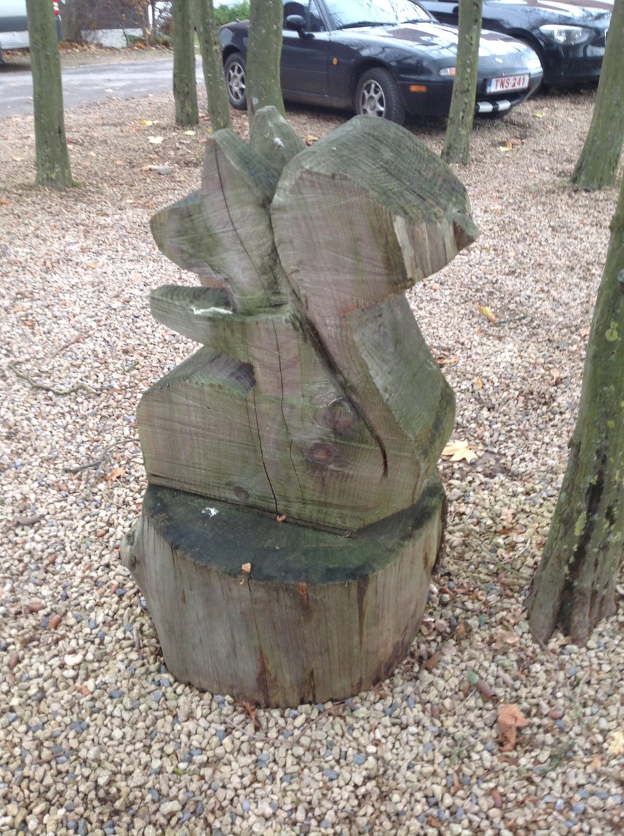 1sahasrag's tweet photo. Weird and adorable wooden squirrel mysteriously found outside the HS. I wonder if the Art class made it #mslearns https://t.co/600AMwPnRM