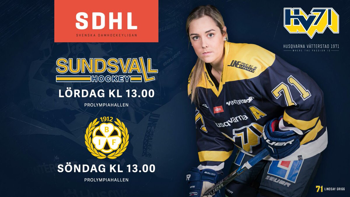 HV71damlag's tweet photo. Helgens matcher i Prolympiahallen!
Lördag 13:00, Sundsvall
Söndag 13:00, Brynäs
Ta med mössa och vantar så ses vi! Välkomna! #hv71dam #hv71 https://t.co/d06z79QAvA
