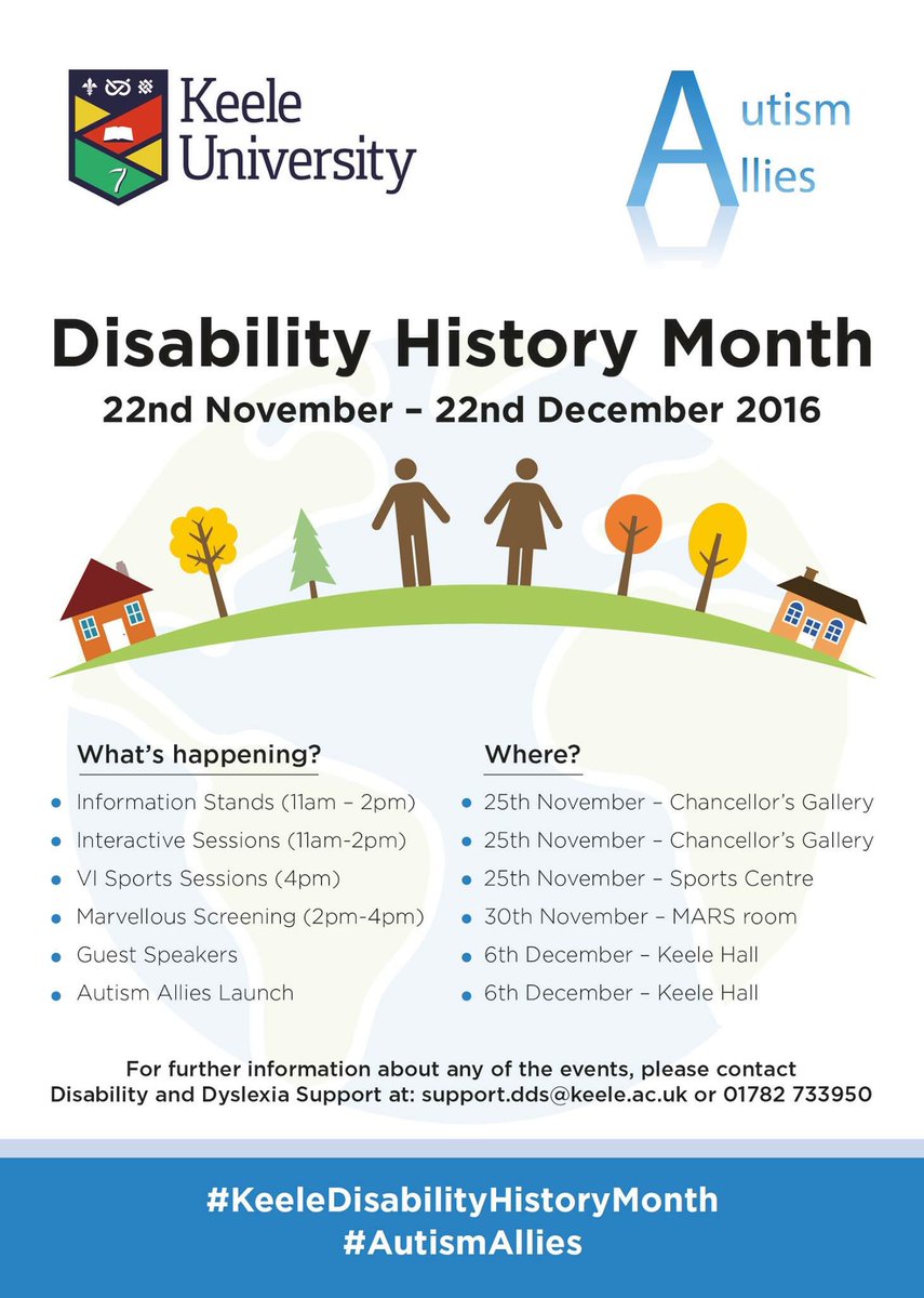 Mari_KeeleSU's tweet image. It's Disability Awareness Month at the moment - look at all the fantastic events @KeeleSSDS have organised!