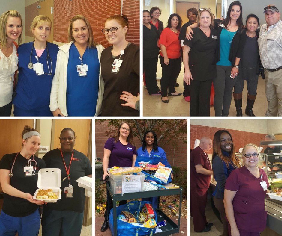 PAMHealth1's tweet photo. PAM of Clear Lake &amp; Texarkana celebrating #Thanksgiving with potluck &amp; providing dinners to those in need. https://t.co/rna6M9mc7g #PAMCares https://t.co/6dKynBHSUf