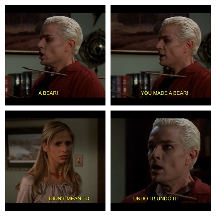 BuffyBuddies's tweet photo. Happy Thanksgiving America. Don't make any bears. #Buffy #Pangs https://t.co/p17LGwXh9P