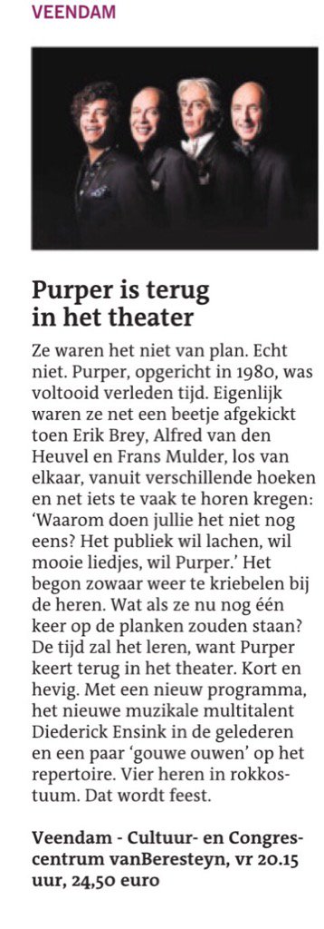 vanberesteyn's tweet photo. Er zijn nog kaarten @Purper2016 https://t.co/x0CYtAX52B