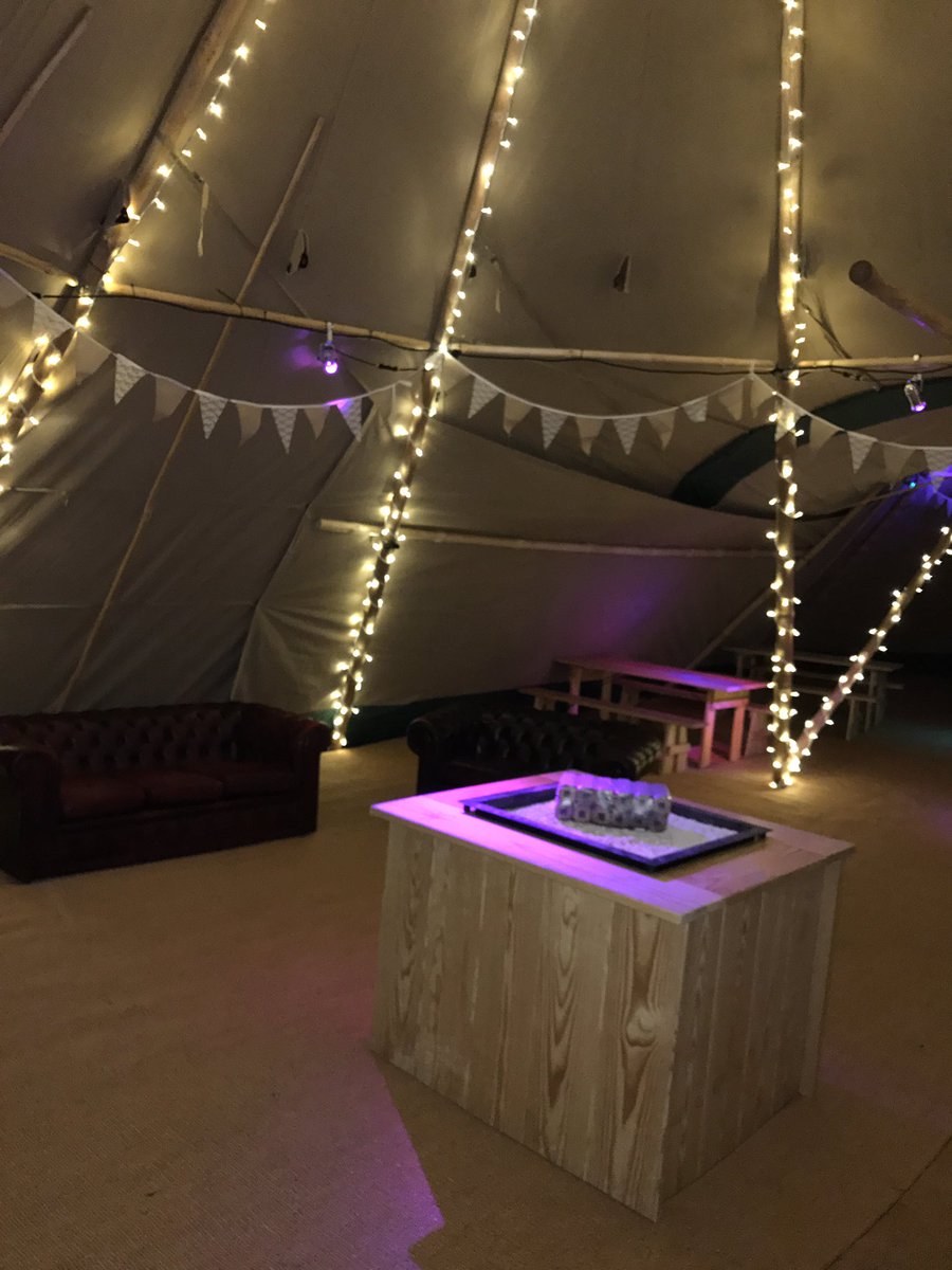 cheshiretipis's tweet photo. A few snaps from todays setup, just the dancefloor and bar and last few bits to add #tipi #teepee #mobilebar #tipiwedding #tipiparty #events https://t.co/3jXW6i2lqv