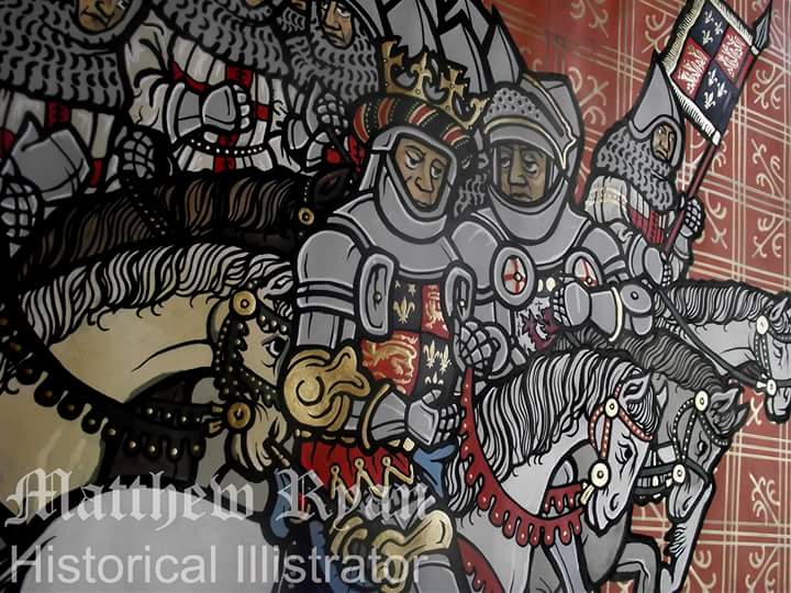 Henry V illustration made for The Royal Armouries in a contemporary manuscript style