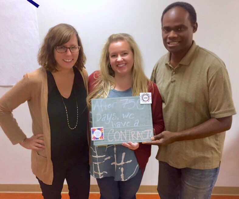 MidwstAcadUnion's tweet photo. We're thankful today for our union community. Your support helped us finally win our 1st union contract this week! #1u #happythanksgiving https://t.co/CMUrdQ2SZC