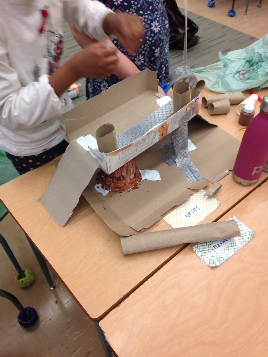 TDSB_Lulham's tweet photo. Grade 3 bridge construction coming along well! #STEM #TDSB @TDSB_Colin https://t.co/2dE3gBA9Z8