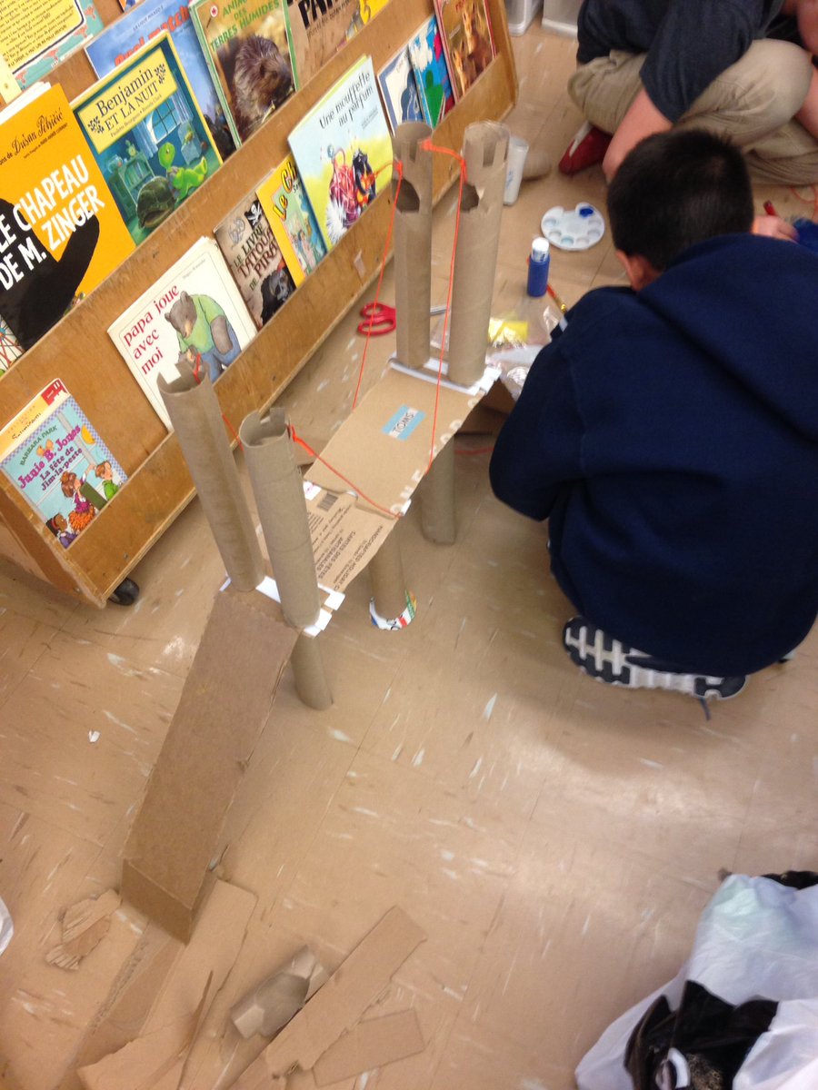 TDSB_Lulham's tweet photo. Grade 3 bridge construction coming along well! #STEM #TDSB @TDSB_Colin https://t.co/2dE3gBA9Z8