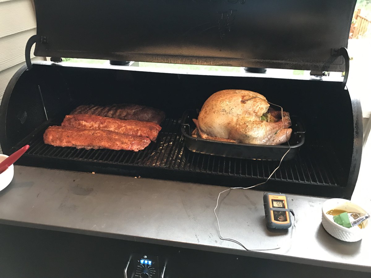 TravisKindler's tweet photo. Why only do turkey on this #traegerthanksgiving! https://t.co/MfI9HEhNAi