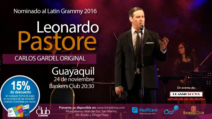 ClassicShowsEcu's tweet photo. Hoy @Leopastorecanto  en Bankers Club Guayaquil! entradas @Ticketshow  @Musicalisimoec   #MalldelSol #SanMarino #MrBooks https://t.co/t9fhiede7F