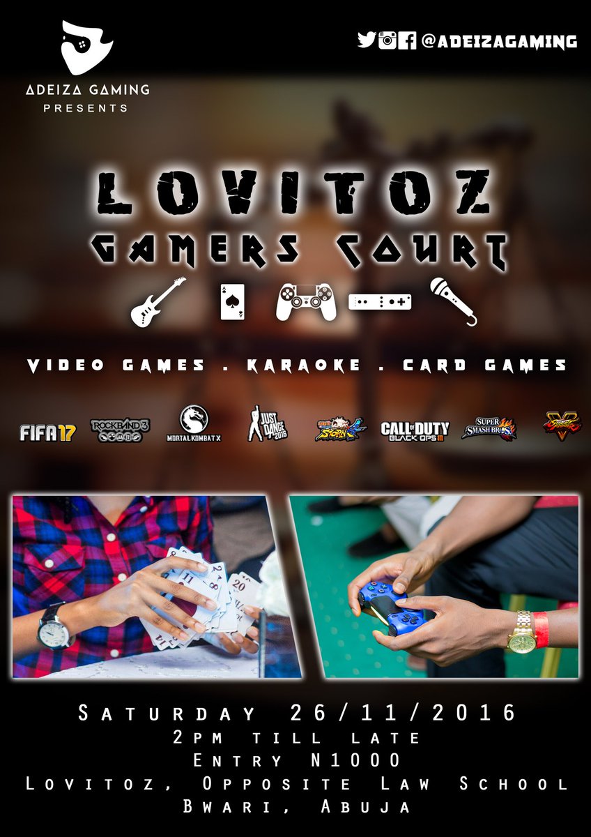 AdeizaGaming's tweet photo. Saturday 26th - All day - Bwari - Major fun
Pls RT and/tag your friends in Bwari/Law School
#AdeizaGaming #Lovitoz #Gaming #Event #Abuja https://t.co/dPxP6dXwY0