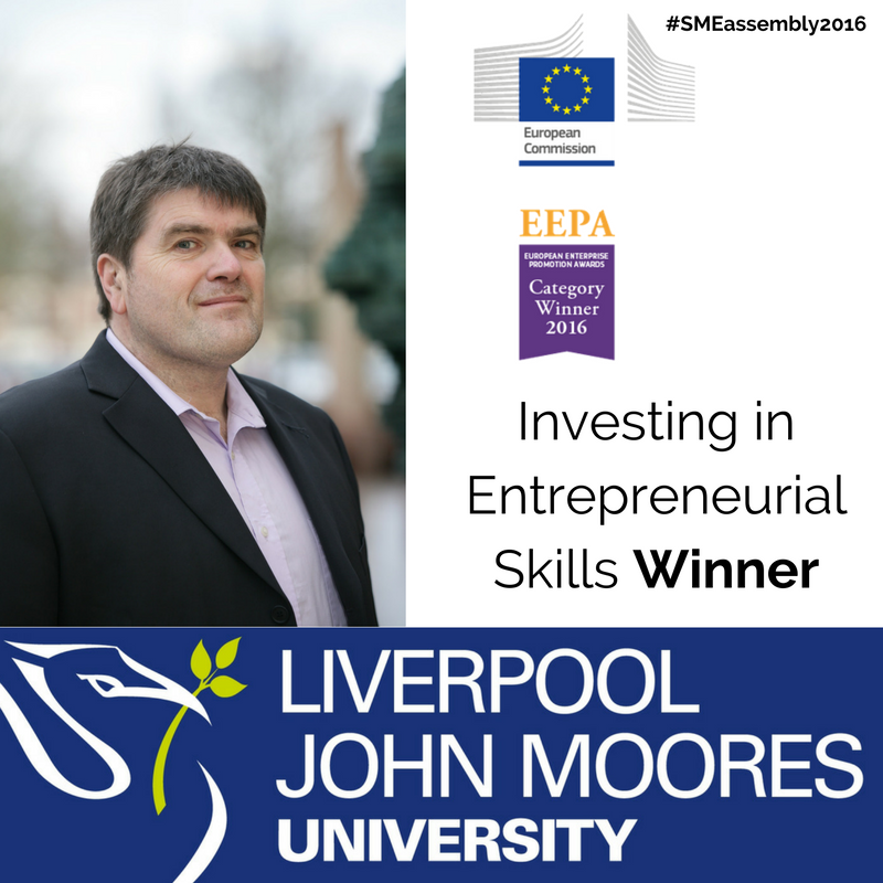 EEPA_EU's tweet photo. Winner🥇of Investing in Entrepreneurial Skills award is... @LJMU with Enterprise Educators Academe #SMEassembly2016 https://t.co/kgp1jozUPZ https://t.co/MeKyLkysWI