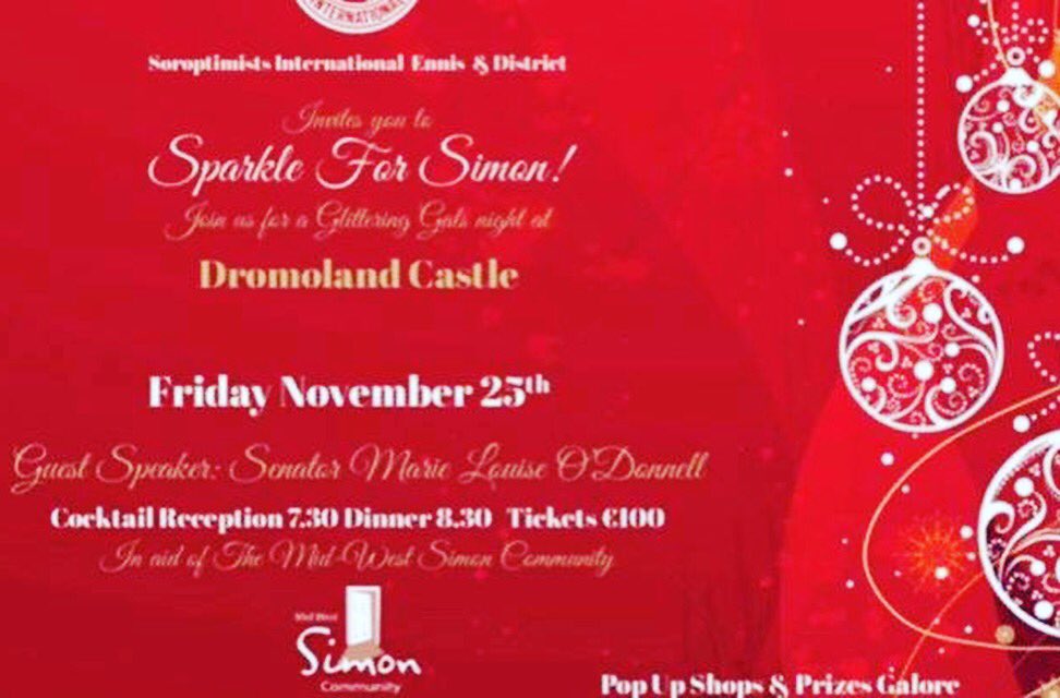 Delighted to be doing a pop up shop in Dromoland Castle in aid of Simon Community. Launching  my BLACK FRIDAY sale for the ladies!