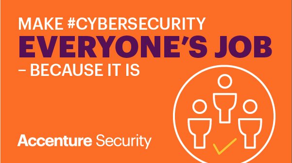 AccentureSecure's tweet photo. Our #HighPerformanceSecurity Research shows that we should make #CyberSecurity everyone’s job. https://t.co/GA57LjlsdW https://t.co/4QVxkksFom
