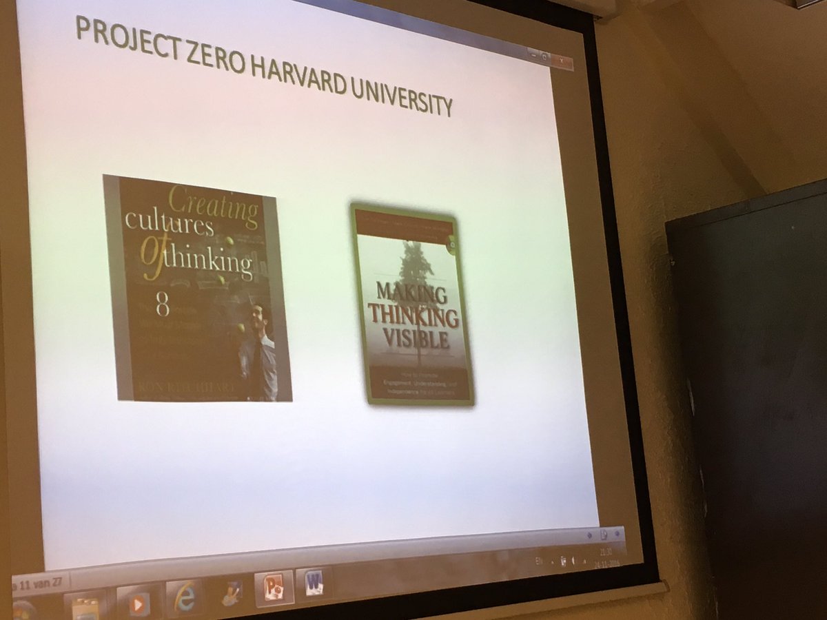 meetup072's tweet photo. @LiesbethBreek over de boeken ' Creating cultures of thinking' en 'Making thinking Visuable' als inspiratie. #meetup072 https://t.co/Cm11awIF3n