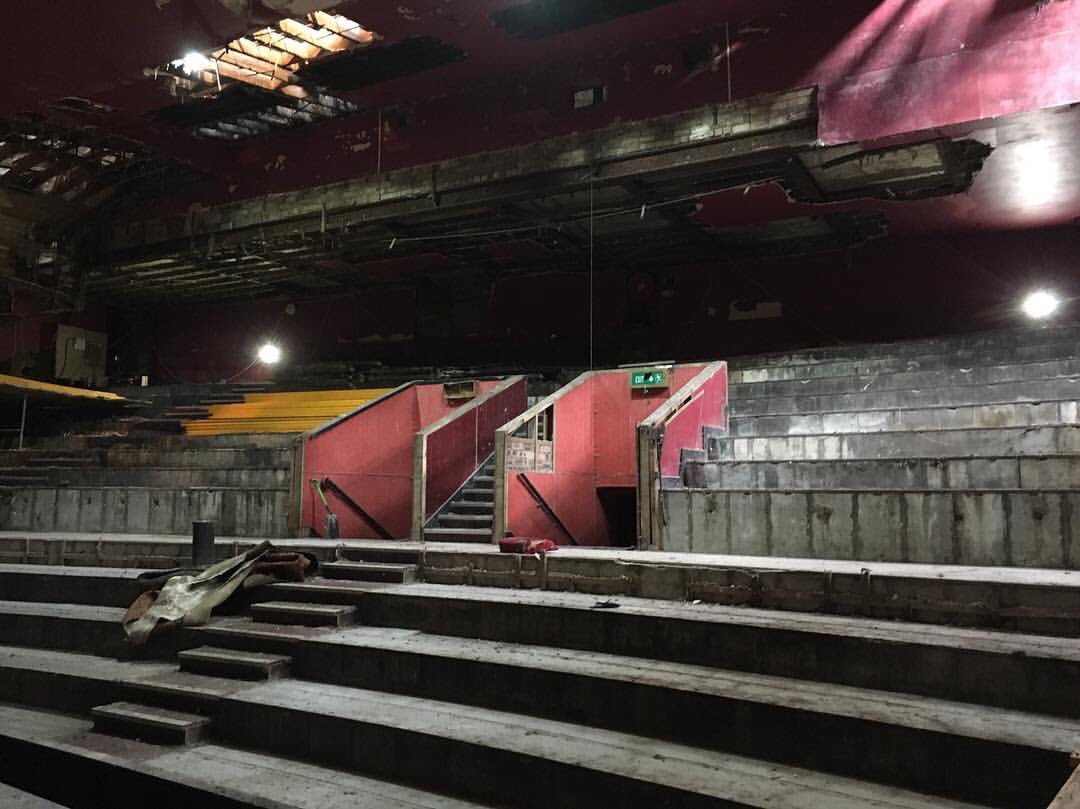 KingsTheatreKDY's tweet photo. Before and after... Its been a busy summer clearing the debris, but we're very pleased with the progress. #MonTheKings #SupportTheKings https://t.co/BQlWQCaEWJ