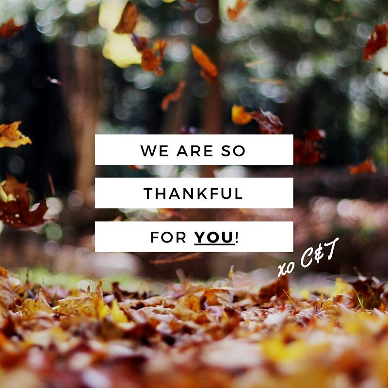 ChelseaBorough's tweet photo. Happy Thanksgiving! Thank YOU so much - we can't be more grateful! #thanksgiving #thankful #grateful https://t.co/rgdjOImbj9