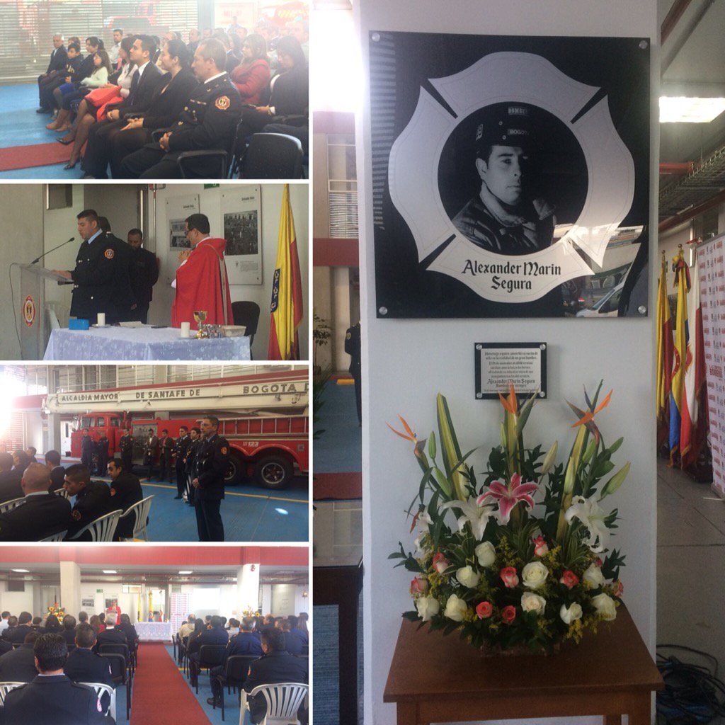 Fontibon_Bogota's tweet photo. Homenaje al bombero "Alexander Marin Segura", quien dedicó su vida a luchar por la de los demás. https://t.co/OmYcMDiXrG