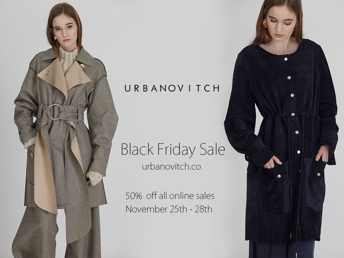 BLACK FRIDAY SALE all weekend at urbanovitch.co!  50% off Nov 25-28th! #shoponline #blackfriday #wearcanada