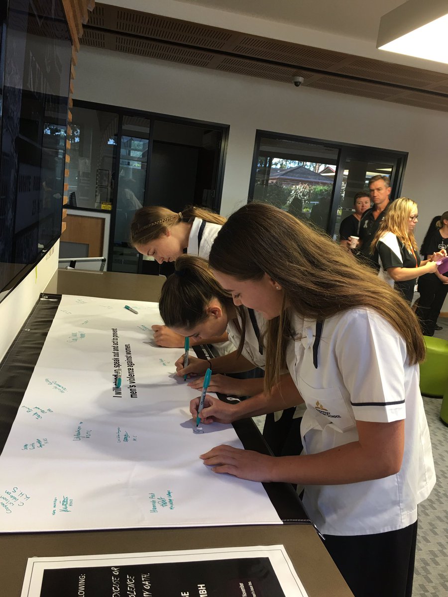 kas_principal's tweet photo. KAS School Captains signing the pledge at White Ribbon Day breakfast @UNSW Port Macquarie https://t.co/IBohlq3GCI