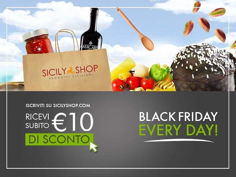 SicilyShop's tweet photo. Su https://t.co/2F0Kqf6R7C il #blackfriday è ogni giorno! €10 di sconto per il primo acquisto #sempre!  https://t.co/xMXQhbtyDd https://t.co/p4Uzu7PoNI