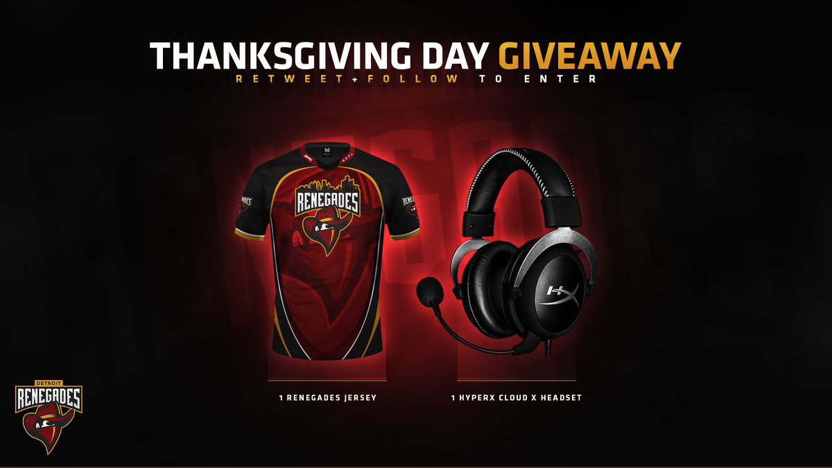 Renegades's tweet photo. Surprise! #Renegades is having a Thanksgiving #Giveaway!
-Tag Your Friends
-Turn Notifications On
-Retweet and Follow @Renegades to enter! https://t.co/V5zLf4iQS8