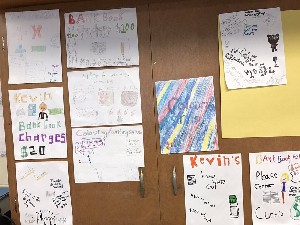 Mrs_hamzology's tweet image. Financial literacy in junior math at Mill Street. @johnhowi #awesomeidea