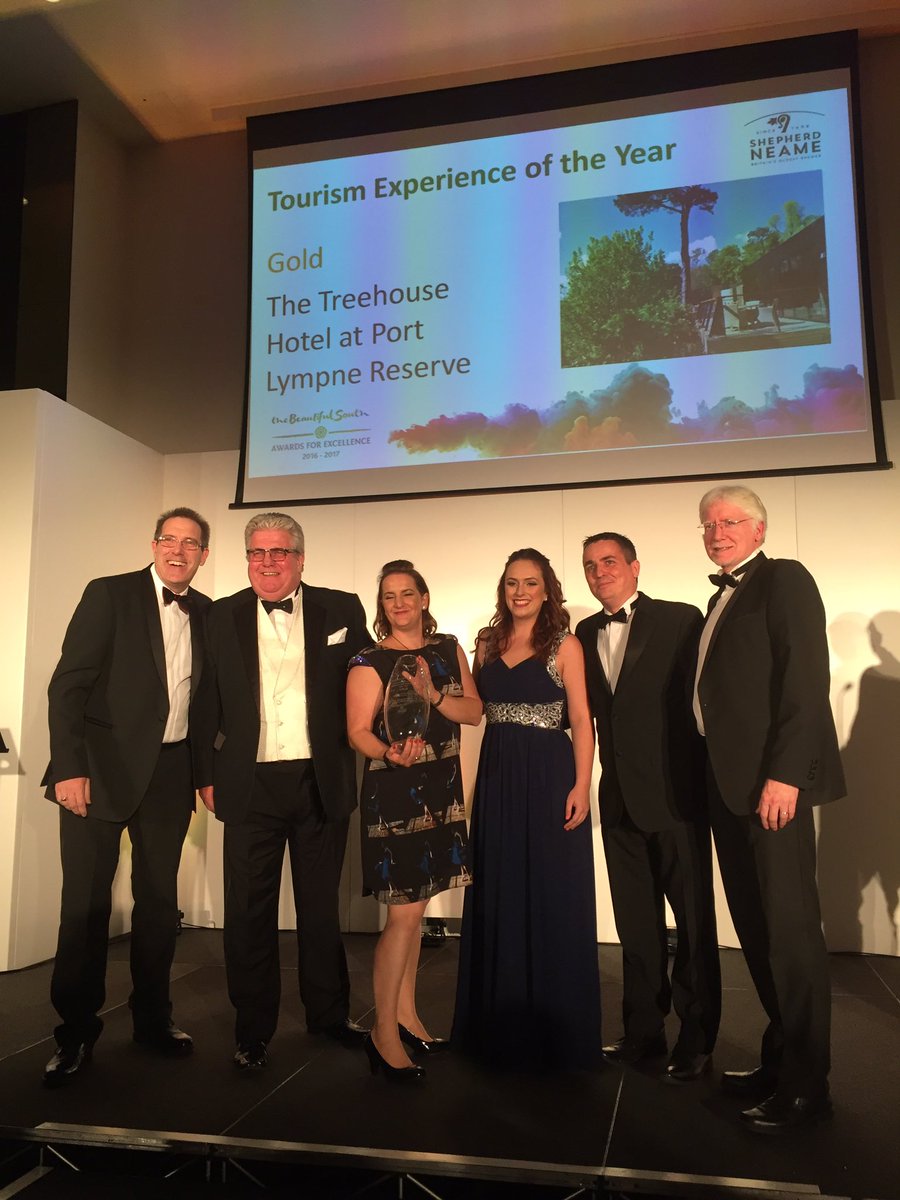Gold for The Treehouse Hotel <a href="/portlympnepark/">Port Lympne Hotel & Reserve</a> for Tourism Experience of the Year Sponsored by <a href="/ShepherdNeame/">Shepherd Neame</a> #beautifulsouthawards