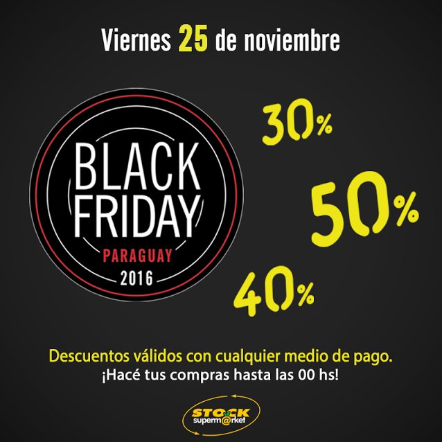 supermarket_py's tweet photo. ¡Llegá el BLACK FRIDAY 2016 a Supermasrket!
Descuentos de hasta 50% señalizados en nuestro sitio https://t.co/0jYfEVWnyZ https://t.co/aGXYX6TiB2