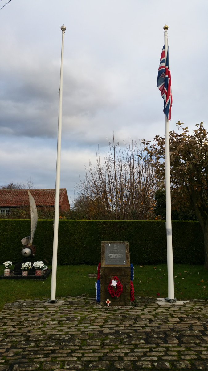 Thememorialmob's tweet photo. Memorial Garden to #166Squadron #RAF in the village of #Kirmington, North Lincolnshire. #Lestweforget https://t.co/N53PsC9DTo