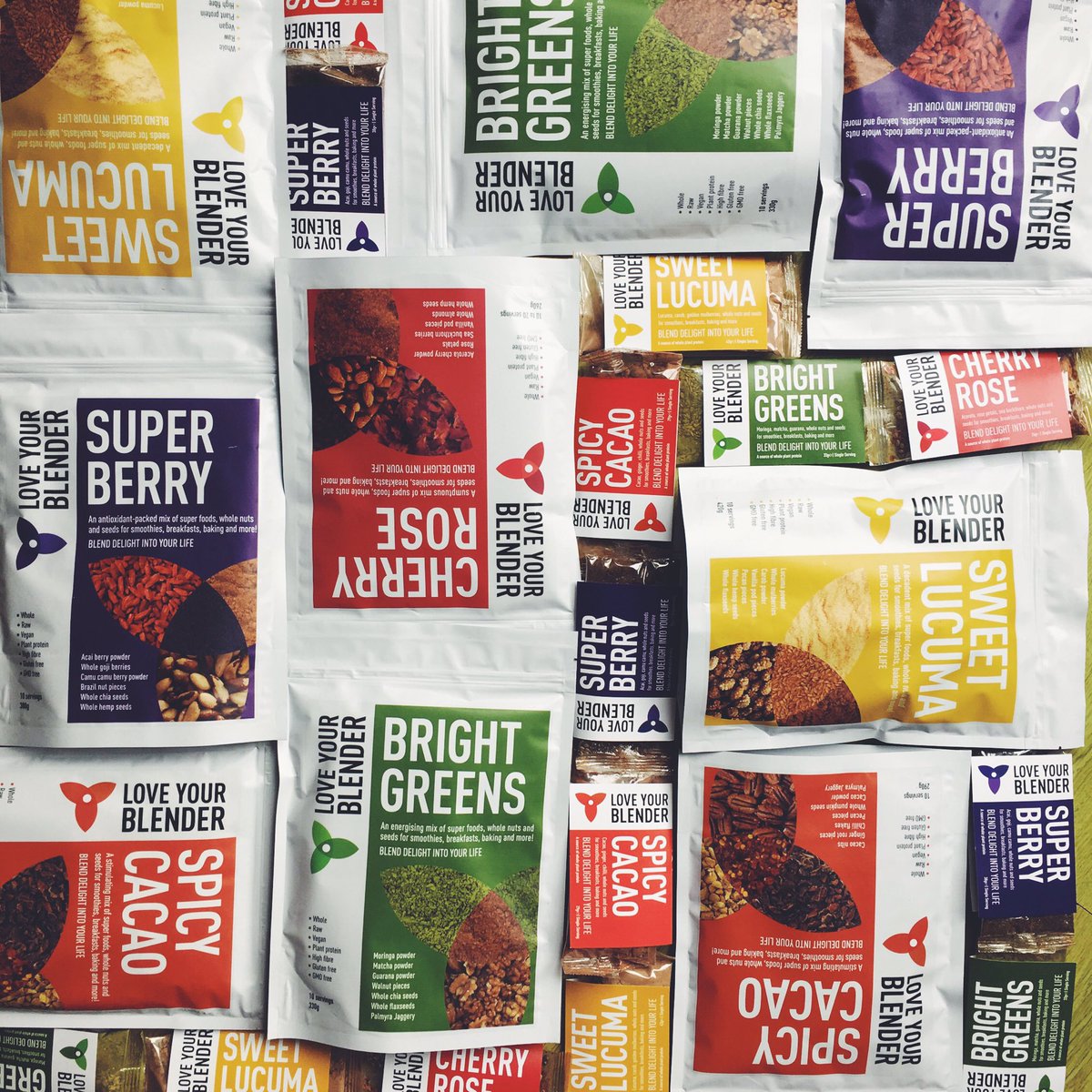 LoveYourBlender's tweet photo. A rainbow of superfoods right to your door: 50% off our range on our web shop with code Colour50 now till Monday pm! https://t.co/WI13ffhrQo