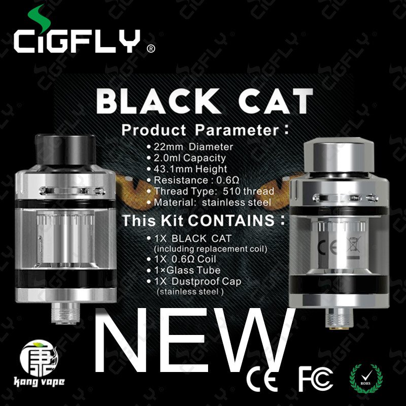 Stop smoking stress free from Cigfly. All natural with no harmful chemicals. Gradually reduce your nicotine. 
-----Black Cat
