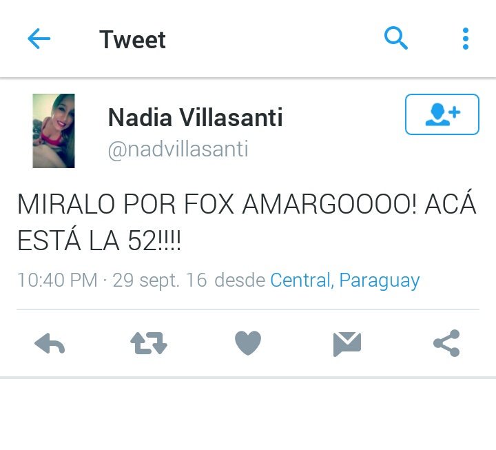 contraamarea's tweet photo. Te dije que iba a llegar este dia

Y ACÁ ESTÁ LA 52 Y LO MIRAMOS POR FOXXXXX JAJAJAJAJAA @nadvillasanti https://t.co/YLxkGXJ1Bp