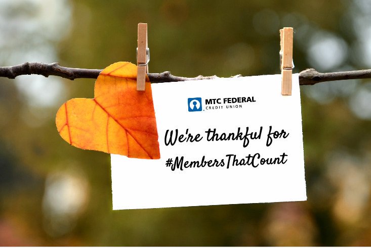 MTCFCU's tweet photo. Enter our turkey derby contest & tell us why you're thankful for @MTCFCU! Happy Thanksgiving #MembersThatCount! https://t.co/JfDk459HyT https://t.co/ZEJ8Sl5bWp