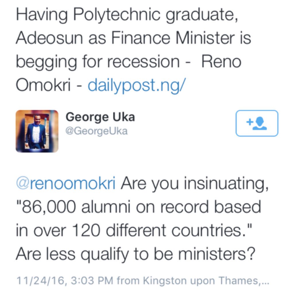 renoomokri's tweet photo. "Less qualify to be ministers"!!! Your grammar just proves my point! You live in England but English is not in you! https://t.co/2aBqbuZUC9
