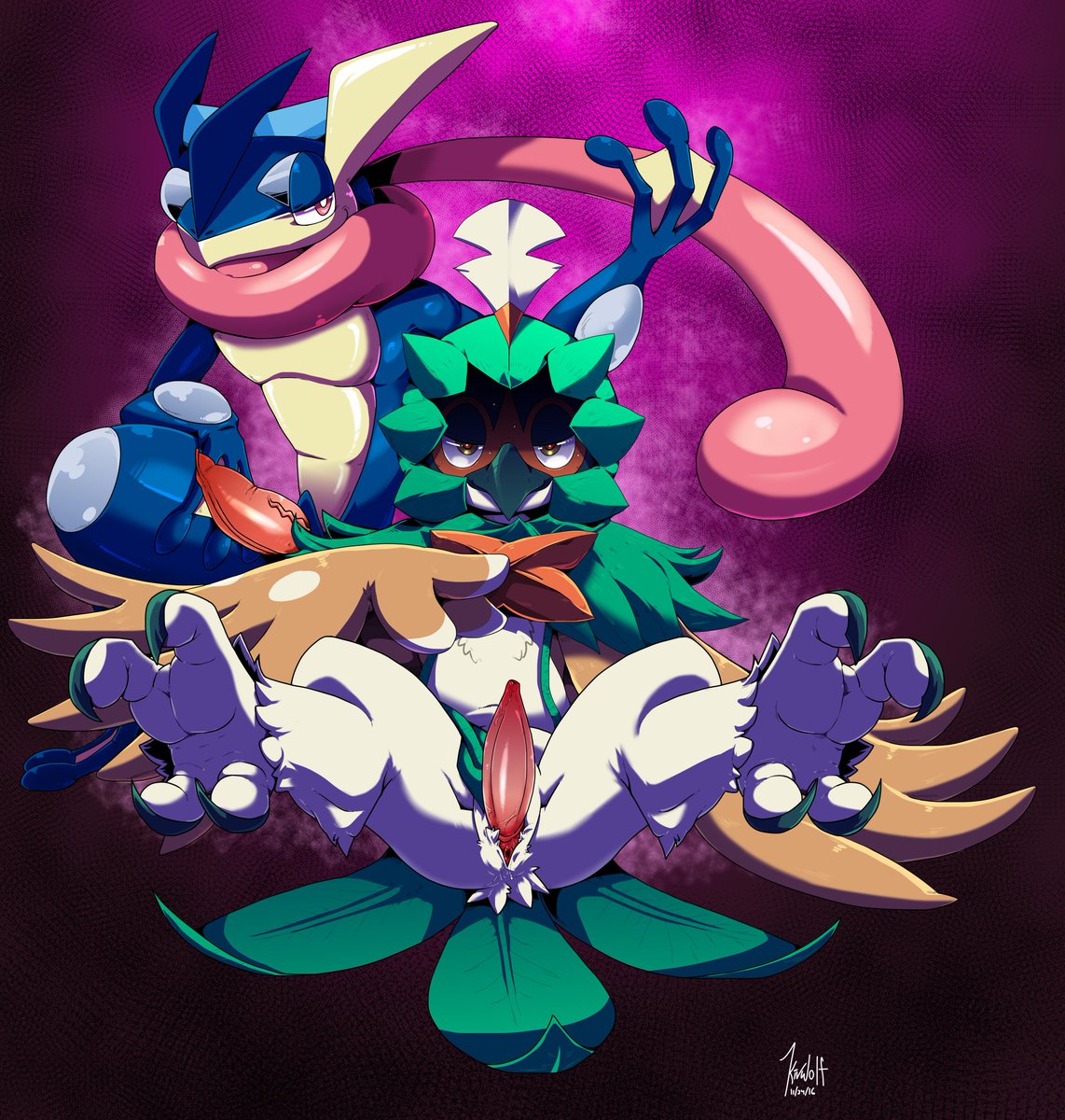 kivwolf on twitter decidueye x greninja finished