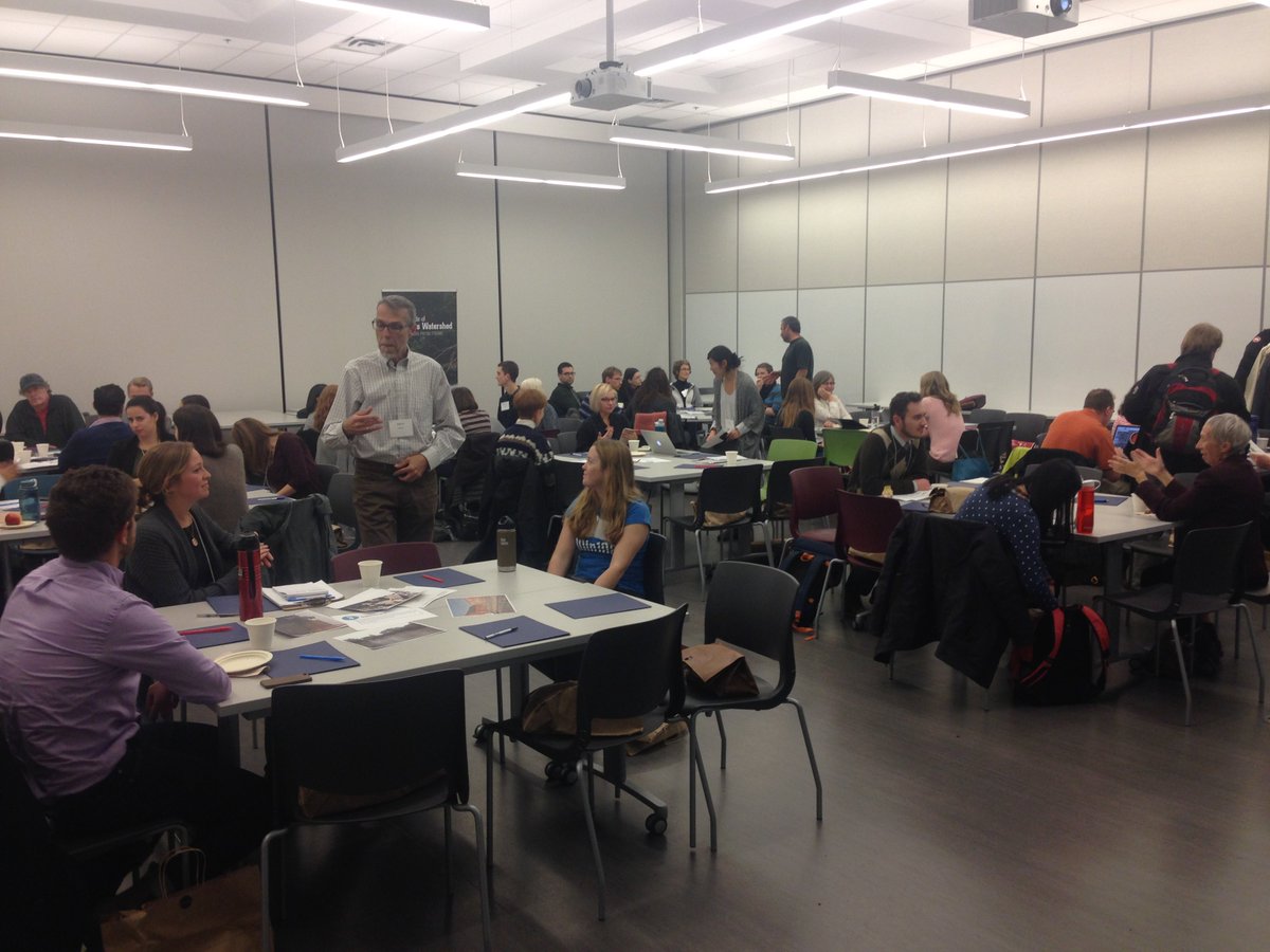 McMasterOCE's tweet photo. Getting ready to kick off #changecampx clean and green, and built environment. Packed house and a good buzz already! https://t.co/DUdYoY1DXZ