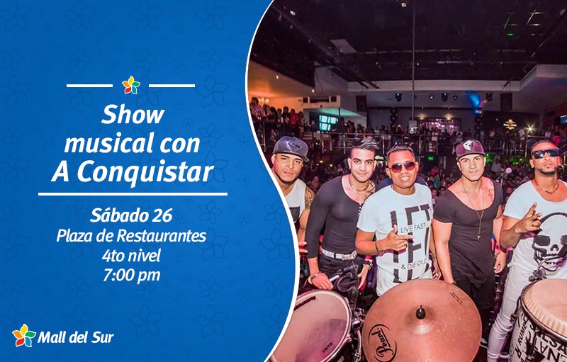 Mall_del_Sur's tweet photo. ¡Disfruta de una noche de full #salsa con la orquesta #AConquistar en @Mall_del_Sur ! 💃😀🎤 @HoyEnLima @recomienda_pe @agendalo_pe https://t.co/IX4SFCdwo2