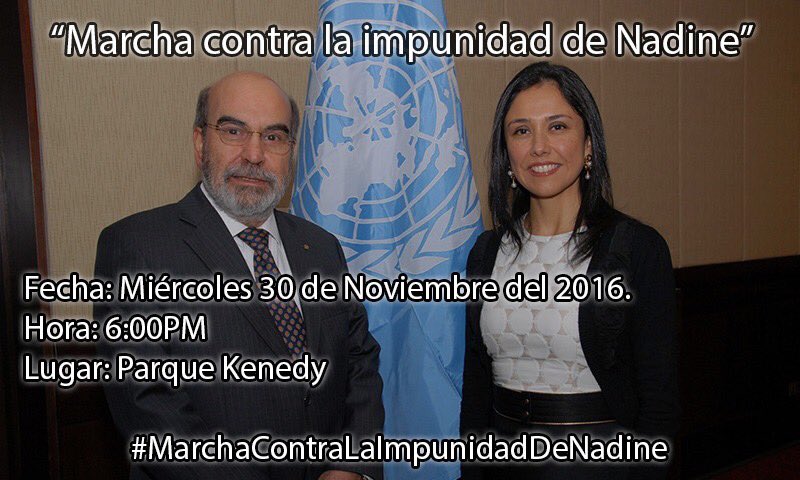 SemaforoPeruano's tweet photo. Este miércoles marcharemos #ContraLaImpunidadDeNadine y en rechazo a su FUGA de la justicia. https://t.co/vUeBqSxpQo https://t.co/pJuiZco8OX