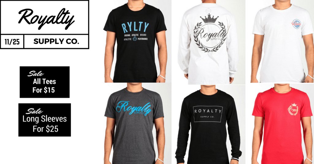 4Royaltyco's tweet photo. Out Now! Royalty's website is now live! All new deals start tomorrow for Black Friday! Tomorrow at 5 AM. Be sure to stay tuned! Live Royal! https://t.co/VZSDi2oCZU