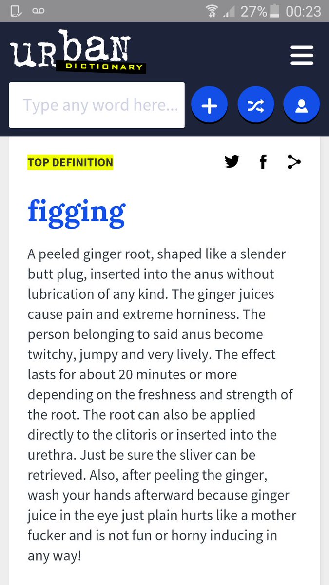 Rob Damiani on Twitter: "Why is 'figging' trending on the urban dictionary right now" /