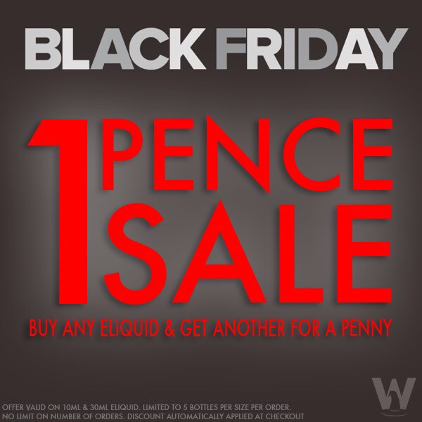 v8pr_uk's tweet photo. Black Friday 1p Sale!
Buy any eLiquid and get another for a penny!
Go: https://t.co/yuy8W7vSbB
#SwitchToTheWitch https://t.co/km58kGOpVv