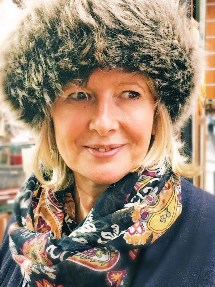 Our gorgeous Karin modelling one of our new sheepskin hats in ready for Christmas ! <a href="/SaddleDoctors/">Kate Norton</a>  #oxfordcoveredmarket #winterhats