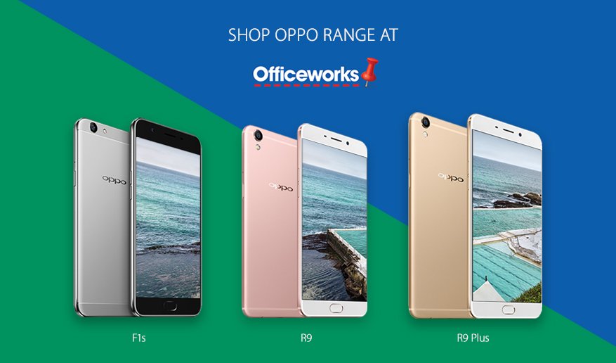 OPPOAustralia's tweet photo. You can now shop OPPO at Officeworks online and in-store! Check out the range now https://t.co/KFDsHCByIi
#OPPO #smartphone #F1s #R9 #R9Plus https://t.co/wUqNfoPdIC