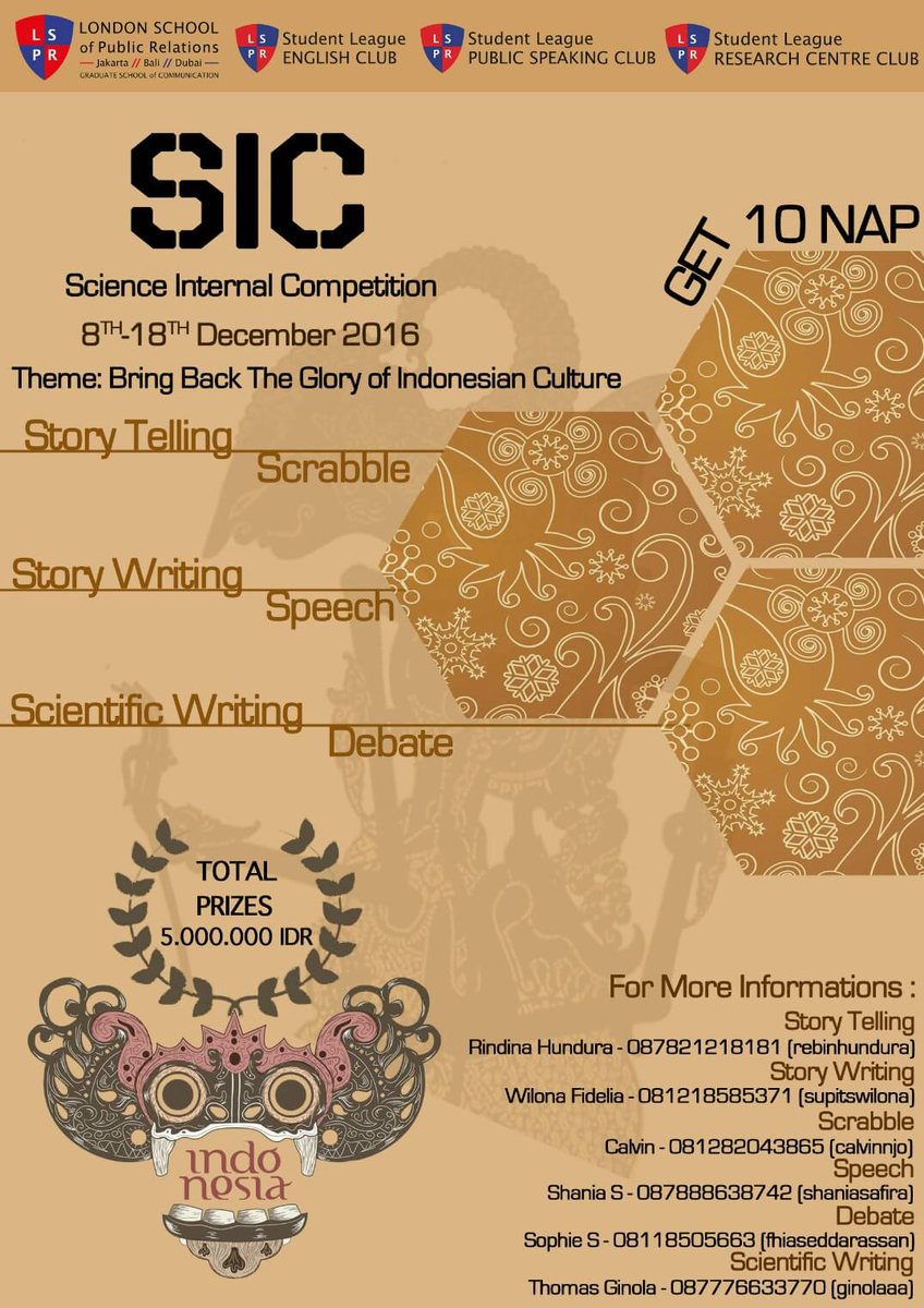 Good morning, LSPR students! The Science club has an internal competition coming up this December! Check it out 😄