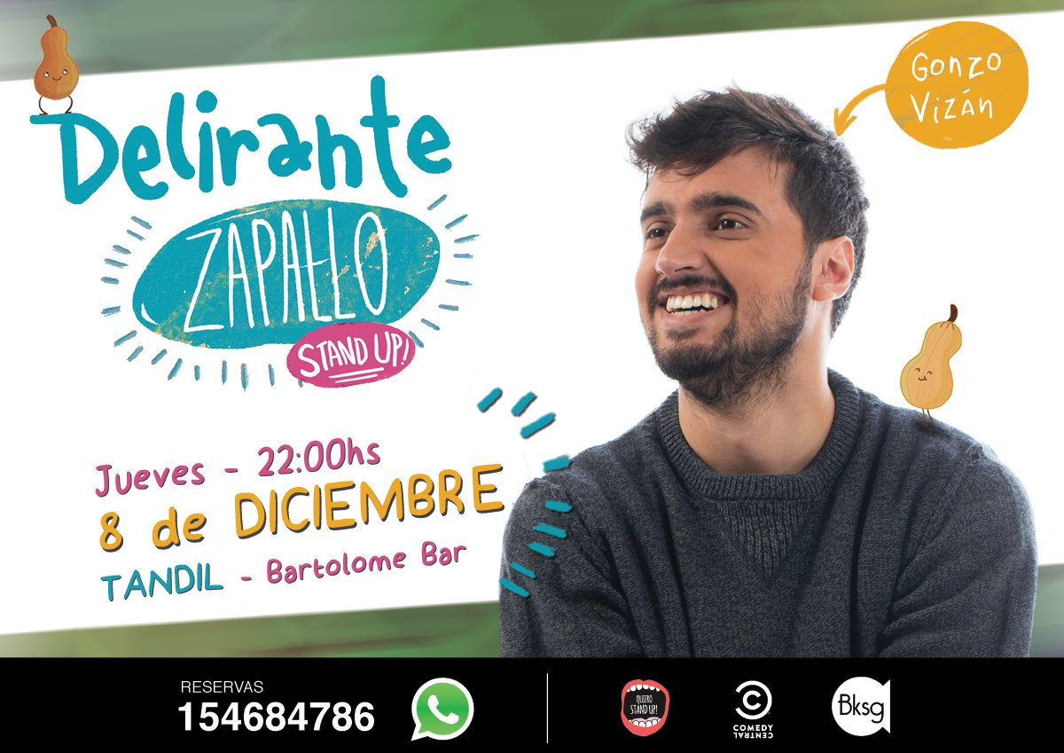 _andreserro's tweet photo. Llega @GonzoVizan a #tandil una ves mas en BARTOLOME BAR @BksgProduc #nochesdestandup https://t.co/SPwRvYDrSb
